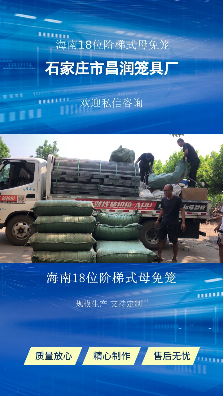海南18位阶梯式母免笼，想要好兔子笼，就选昌润，热镀锌耐腐蚀，源头厂家一手价，定制便捷！​热镀锌欧式双层笼16   24位，抗腐耐用易扩展，阶梯18位笼管理便捷。​了解具体信息，点赞关注我#24位双层繁殖笼生产厂家 #18位阶梯式母免笼 #浙江兔子养殖 #兔子养殖费用 #海南18位阶梯式母免笼 