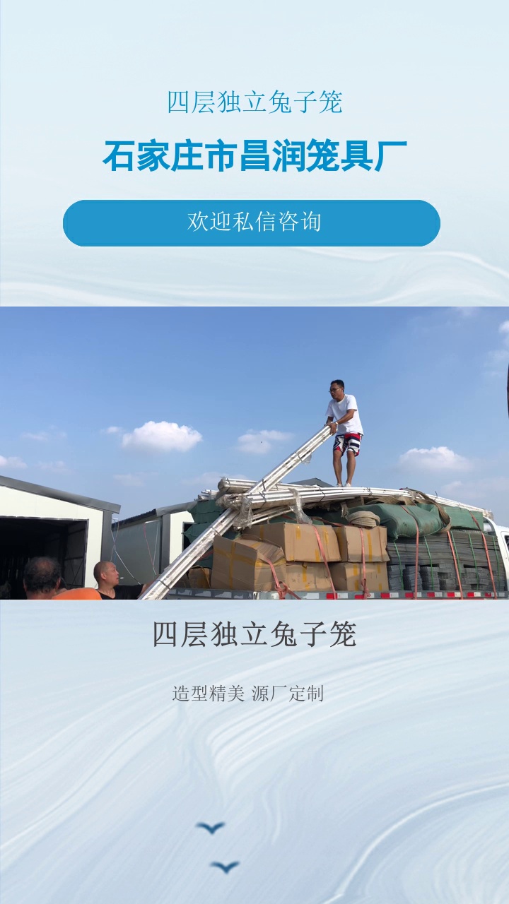 四层独立兔子笼，昌润兔子笼超杰出，热镀锌耐腐蚀佳，源头厂家一手价，定制养殖轻松！​热镀锌欧式双层笼16   24位，抗腐耐用易扩展，阶梯18位笼管理便捷。​了解具体信息，点赞关注我#甘肃阶梯式18位兔笼 #养兔子的大号笼子 #浙江热镀锌兔笼钢丝网 #四层独立兔子笼 #广西养兔子的大号笼子 